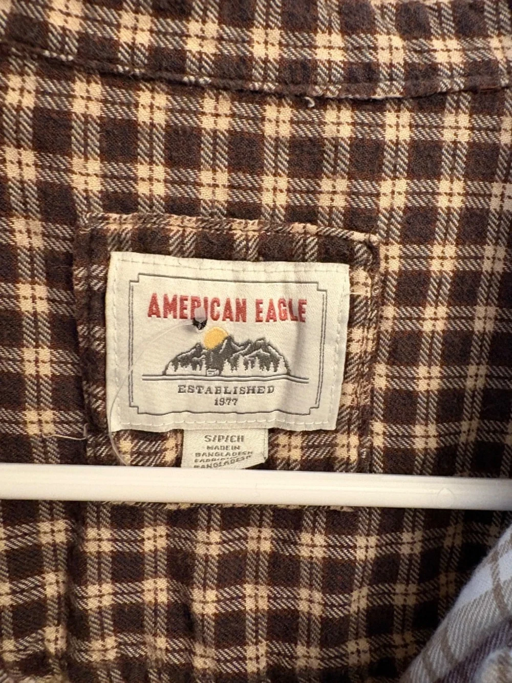 American Eagle Cropped Plaid Shirt